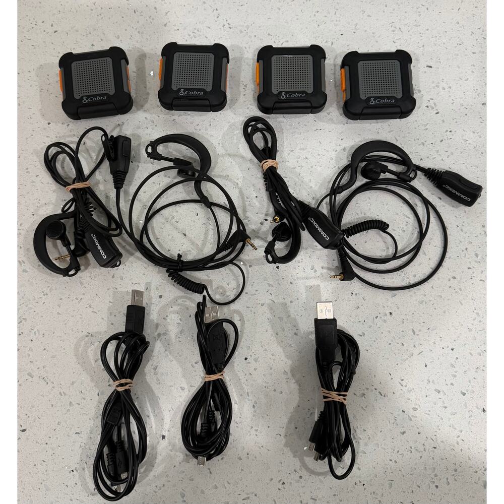 Set of 4 Cobra ACT220B Chat Tag Rock Wearable Walkie Talkies - Waterproof